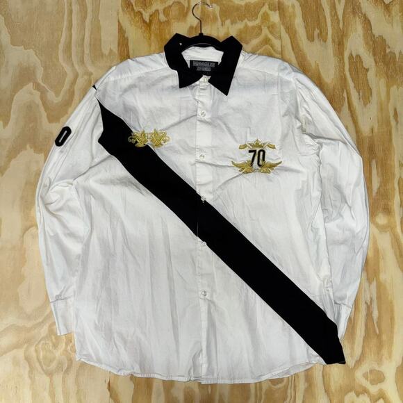 Vintage y2k brooklyn express polo embroidered button up tee - Picture 1 of 4